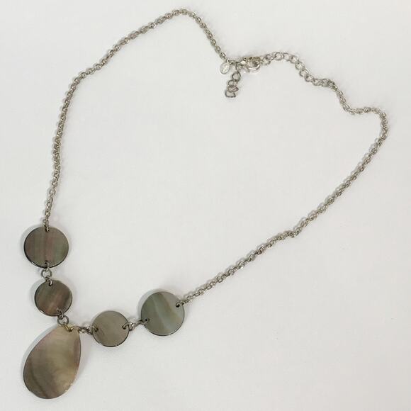 Premier Designs Tahiti Mother of Pearl Silver Plated Boho Chic Necklace - Picture 5 of 12